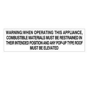 Caravan Gas Label Label - Warning: When Operating This Appliance