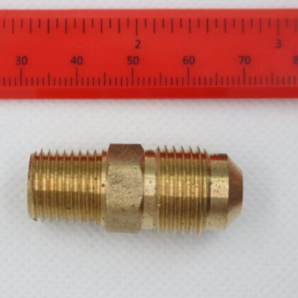 Brass LPG Gas Fitting Union 3/8 Male Flare to 1/4 Male BSP