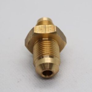 Quality Brass LPG Gas Bulkhead Union Fitting Reducing 3/8" Male SAE Flare x 5/16" Male SAE Flare.