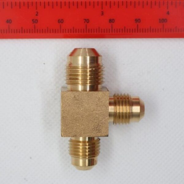 Quality Brass LPG Gas Tee Union Fitting 3/8" Male SAE Flare x 5/16" Male SAE Flare x 5/16" Male SAE Flare