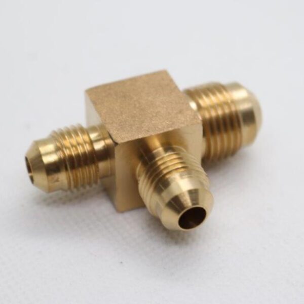 Quality Brass LPG Gas Tee Union Fitting 3/8" Male SAE Flare x 5/16" Male SAE Flare x 5/16" Male SAE Flare