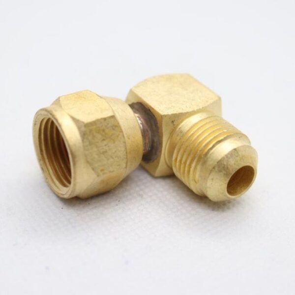 Quality Brass LPG Gas Swivel Elbow Fitting 3/8" Male SAE Flare x 3/8" Female SAE Flare