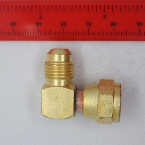 Quality Brass LPG Gas Swivel Elbow Fitting 5/16" Male SAE Flare x 5/16" Female SAE Flare Swivel